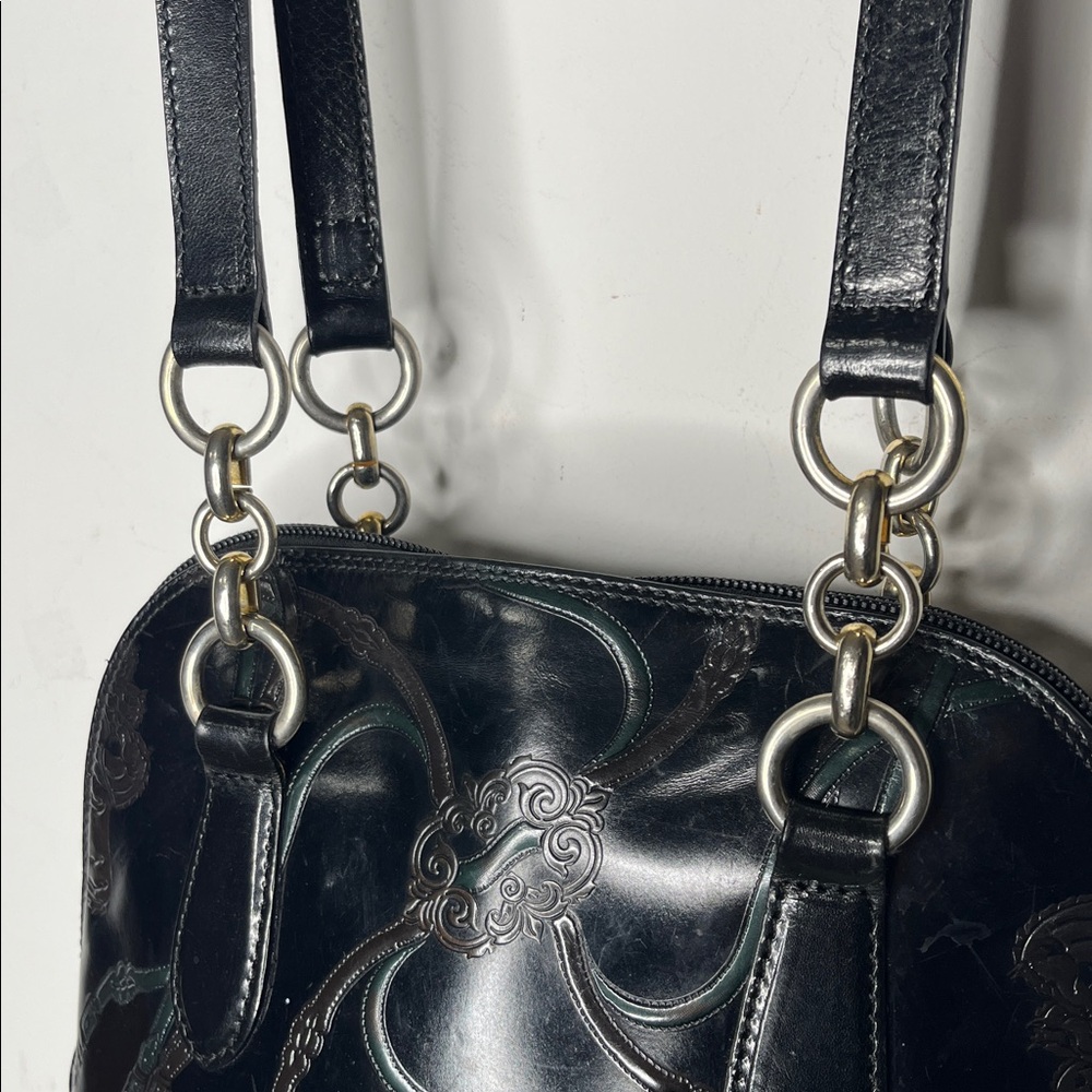 Michael Rome Leather embossed Bag horses made in Italy - Picture 4 of 9